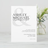 シンプルモダン白黒結婚ズ 招待状 (スタンド正面)