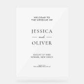 シンプルモダン白黒結婚歓迎 アクリルサイン (正面)