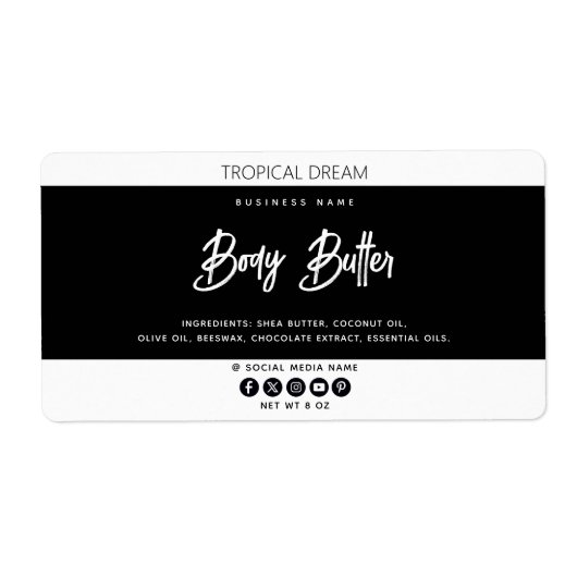 シンプルモダン白黒 ラベル (正面)