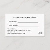 シンプルモダン白Refer a Friendカスタム ロイヤリティカード (裏面)