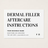 シンプルモダン皮膚充てん剤アフターケアアドバイスカード (正面)