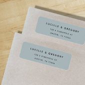 シンプルモダン石板差出人住所ラベル ラベル