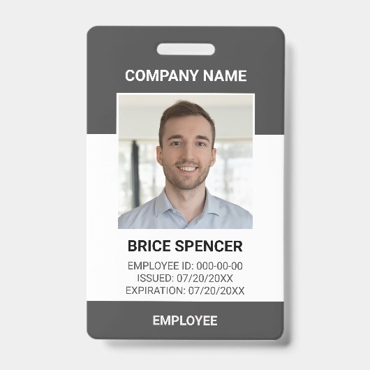 シンプルモダン社員の写真IDバッジ バッジ (表面)