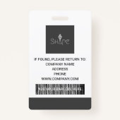 シンプルモダン社員の写真IDバッジ バッジ (裏面)