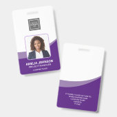 シンプルモダン社員の写真IDバッジ バッジ (表裏)