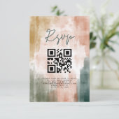 シンプルモダン秋結婚抽象芸術 出欠カード (スタンド正面)