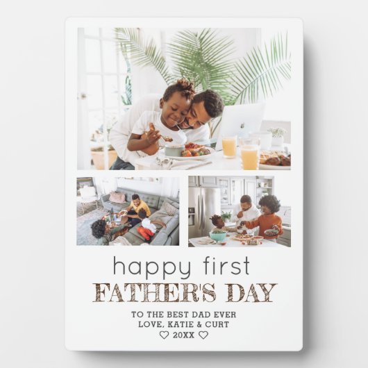 シンプルモダン第1父の日3写真 フォトプラーク (正面)