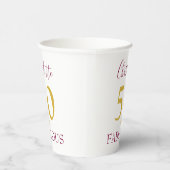 シンプルモダン第50期誕生日パーティーパーソナライズされた 紙コップ (右)