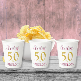シンプルモダン第50期誕生日パーティーパーソナライズされた 紙コップ