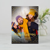 シンプルモダン箔フォトクリスマスカード 箔招待状 (立ち正面)