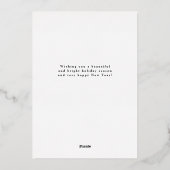 シンプルモダン箔フォトクリスマスカード 箔招待状 (裏面)