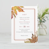 シンプルモダン紅葉庭園の結婚式 招待状 (スタンド正面)