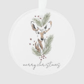 シンプルモダン素朴ウッドランドディアチャーストマスツリー オーナメント (正面)