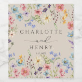 シンプルモダン素朴庭園の結婚式 ワインラベル (シングルラベル)