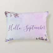 シンプルモダン紫ウェルカム9月 アクセントクッション (正面)