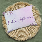 シンプルモダン紫ウェルカム9月 アクセントクッション