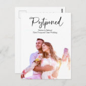 シンプルモダン結婚の延期 ポストカード (正面/裏面)