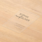 シンプルモダン結婚の アクリル招待状 (レイダウン)