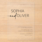 シンプルモダン結婚の アクリル招待状 (正面)