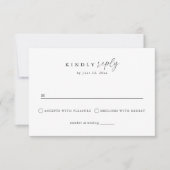 シンプルモダン結婚の 出欠カード (正面)