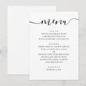 シンプルモダン結婚の。白黒のスクリプト メニュー (正面/裏面)