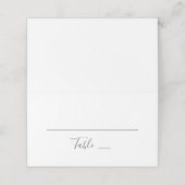 シンプルモダン結婚の。白黒タイポグラフィ プレイスカード (外部開封)