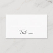 シンプルモダン結婚の。白黒タイポグラフィ プレイスカード (正面)