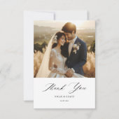シンプルモダン結婚のPhoto Chic Script サンキューカード (正面)