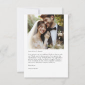 シンプルモダン結婚のPhoto Chic Script サンキューカード (裏面)