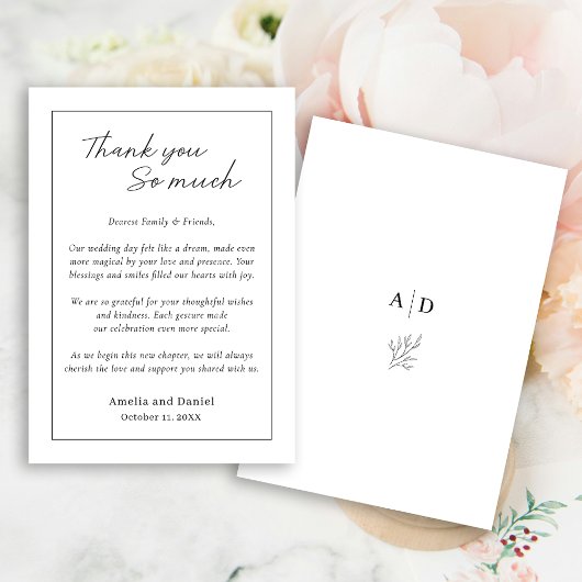 シンプルモダン結婚サンキューカード サンキューカード