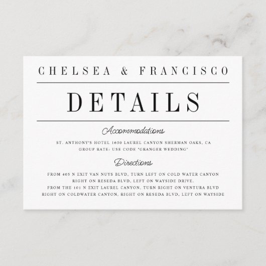 シンプルモダン結婚タイポグラフィ エンクロージャーカード (正面)