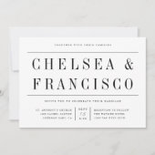 シンプルモダン結婚タイポグラフィ 招待状 (正面)