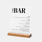 シンプルモダン結婚バー アクリルサイン (傾斜)