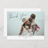 シンプルモダン結婚写真ありがとう ポストカード (正面/裏面)