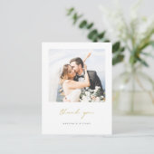 シンプルモダン結婚写真ありがとう 案内ポストカード (スタンド正面)