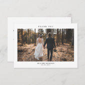 シンプルモダン結婚写真サンキューカード サンキューカード (正面/裏面)