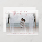 シンプルモダン結婚写真サンキューカード サンキューカード (正面/裏面)