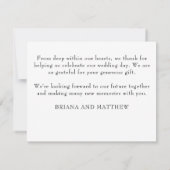 シンプルモダン結婚写真サンキューカード サンキューカード (裏面)