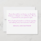 シンプルモダン結婚写真サンキューカード サンキューカード (裏面)