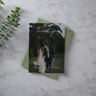 シンプルモダン結婚写真サンキューカード サンキューカード