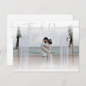 シンプルモダン結婚写真サンキューカード サンキューカード (正面/裏面)