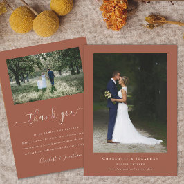 シンプルモダン結婚写真 サンキューカード