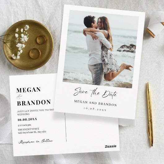 シンプルモダン結婚写真 ポストカード