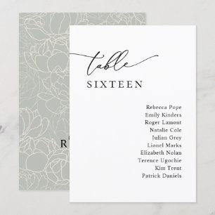 シンプルモダン結婚座席表カード 招待状