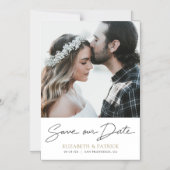 シンプルモダン結婚式の日付写真マグネットを保存 マグネット招待状 (正面)