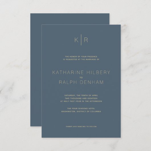 シンプルモダン結婚式招待状 招待状 (正面/裏面)