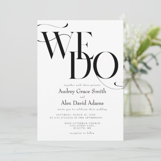 シンプルモダン結婚式招待状 招待状 (スタンド正面)