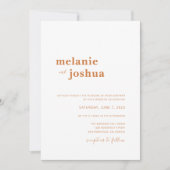 シンプルモダン結婚式招待状 |銅オレンジ 招待状 (正面)