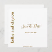シンプルモダン結婚式日付の保存 セーブザデート (正面/裏面)