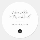シンプルモダン結婚式用シール円 ラウンドシール (正面)